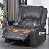 Yolsali Recliner Chairs for Adults, Oversize Manual Reclining Chair with 2-Tier Cushions, Dutch Velvet Recliner Chair with Hi