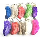 Dangerous Threads Premium Rabbit Rabbits Foot Keychain Assorted Colors 10 Pieces (Assorted - 10 pcs)