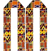 2 Pcs African Hats Kente Scarf Set African Turban Dashiki Cloth Print Kwanzaa Stole Black History Scarf for Men