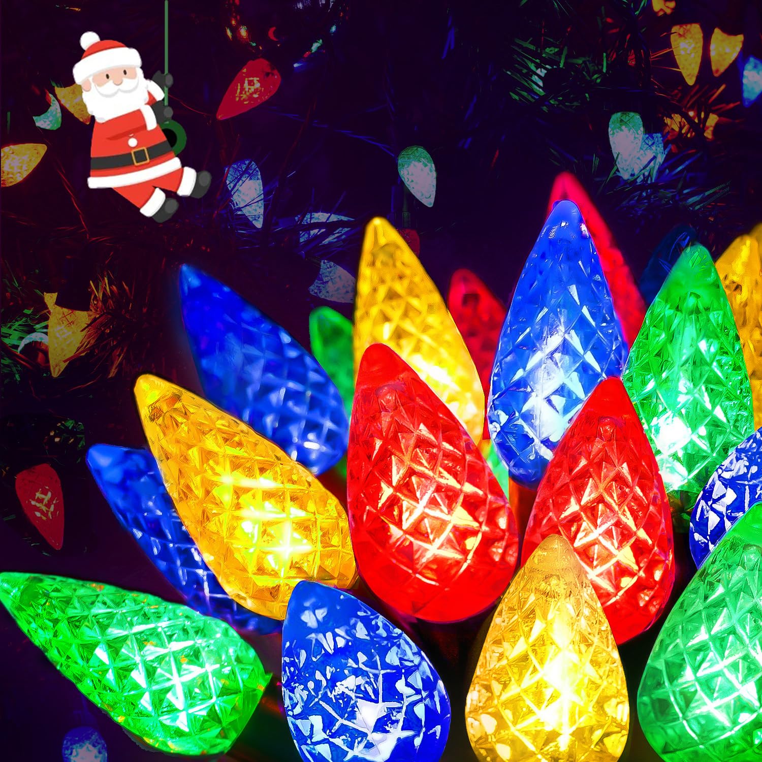 View 1 of 240 LED C6 Christmas Lights Outdoor, 78FT Super Long Christmas String Lights with 13 Modes & Timer, Waterproof Fairy Twinkle Light Plug in for Indoor Tree Garden Party Xmas Decorations (Multicolor)