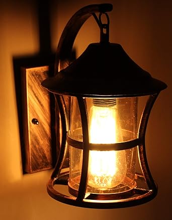 Genree Italian Style Metal and Glass Wall Light Wall Lamp Lighting to Decor (Copper Antique)