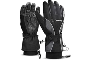 KUTOOK Waterproof Ski Gloves Thermal 3M Thinsulate Touch Screen for Men and Women