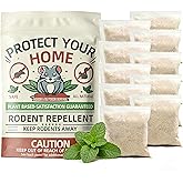 Mouse Repellent Pouches, 10 Pack Peppermint Oil Rodent Mouse Deterrent, Suitable for Indoor and Outdoor Use, Prevents Squirrels Spider Pests and Repels Mice, Safe for Pets and Family