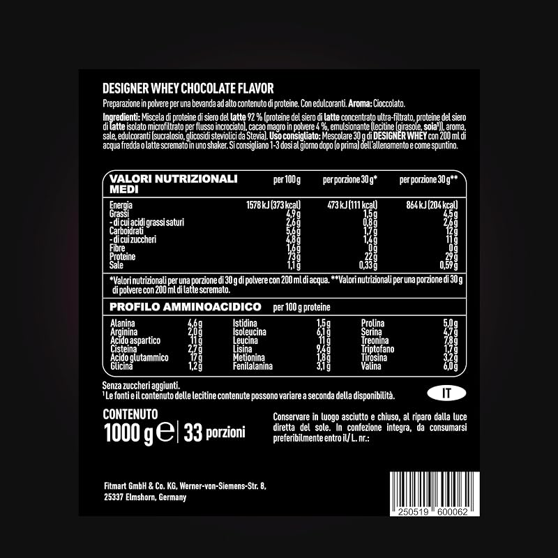 Designer Whey Protein, Cioccolato, 1000 g