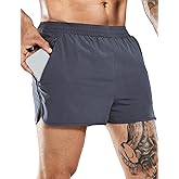 MIER Men's 3 Inches Quick Dry Running Shorts Liner Lightweight Water Resistant Athletic Workout Lined Shorts
