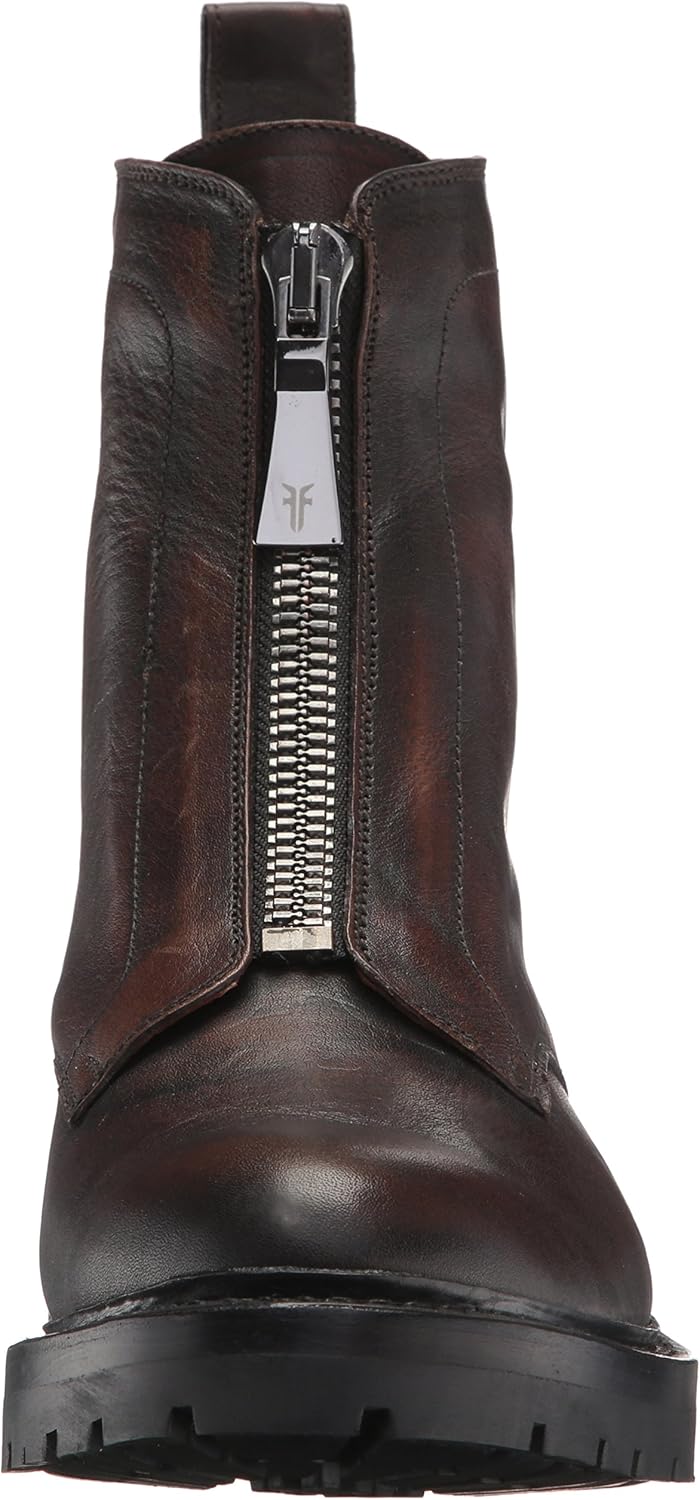 frye julie front zip combat boot