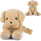 Bobbie & Laxi Weighted Stuffed Animals for Adults & Kids, 24" & 4.5lbs Sitting & Laying Yellow Dog Plush Toys Pillows with Removable Bag, Companion Gift for Boys and Girls, Puppy Plushies