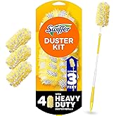 Swiffer Duster Kit with 6 ft Super Extendable Handle, Heavy Duty Dusting Starter Kit with 4 Refills, for Ceiling Fans, Vents