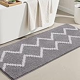 DEXDE Bathroom Rugs 60x24, Extra Soft Absorbent Microfiber Bath Rugs Runner, Non Slip Quick Dry Machine Washable Long Large Bath Mats for Bathroom Floor, Shower, Home Decor Accessories, Grey