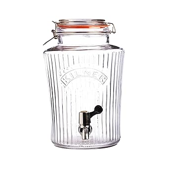 Kilner - Dispensador de Bebida, Vidrio, Transparente, 8 litros