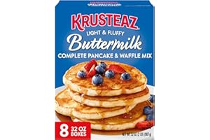 Krusteaz Light and Fluffy Buttermilk Complete Pancake Mix, Waffle and Pancake Mix, Just Add Water, 32 oz Box (Pack of 8)