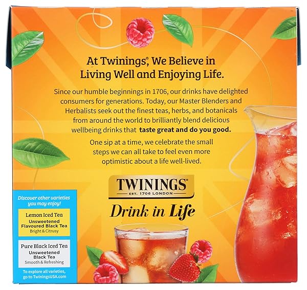 TWININGS, TEA ICED HERBAL STRAWBERRY RASPBERRY, 72 COUNT