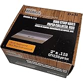 2" x .113 Ring Shank Strip Nails, Paper Collated, Clipped Head, Hot Dip Galvanized (30-34 Degree) - 2500pcs Box (DHSNR-2.113)