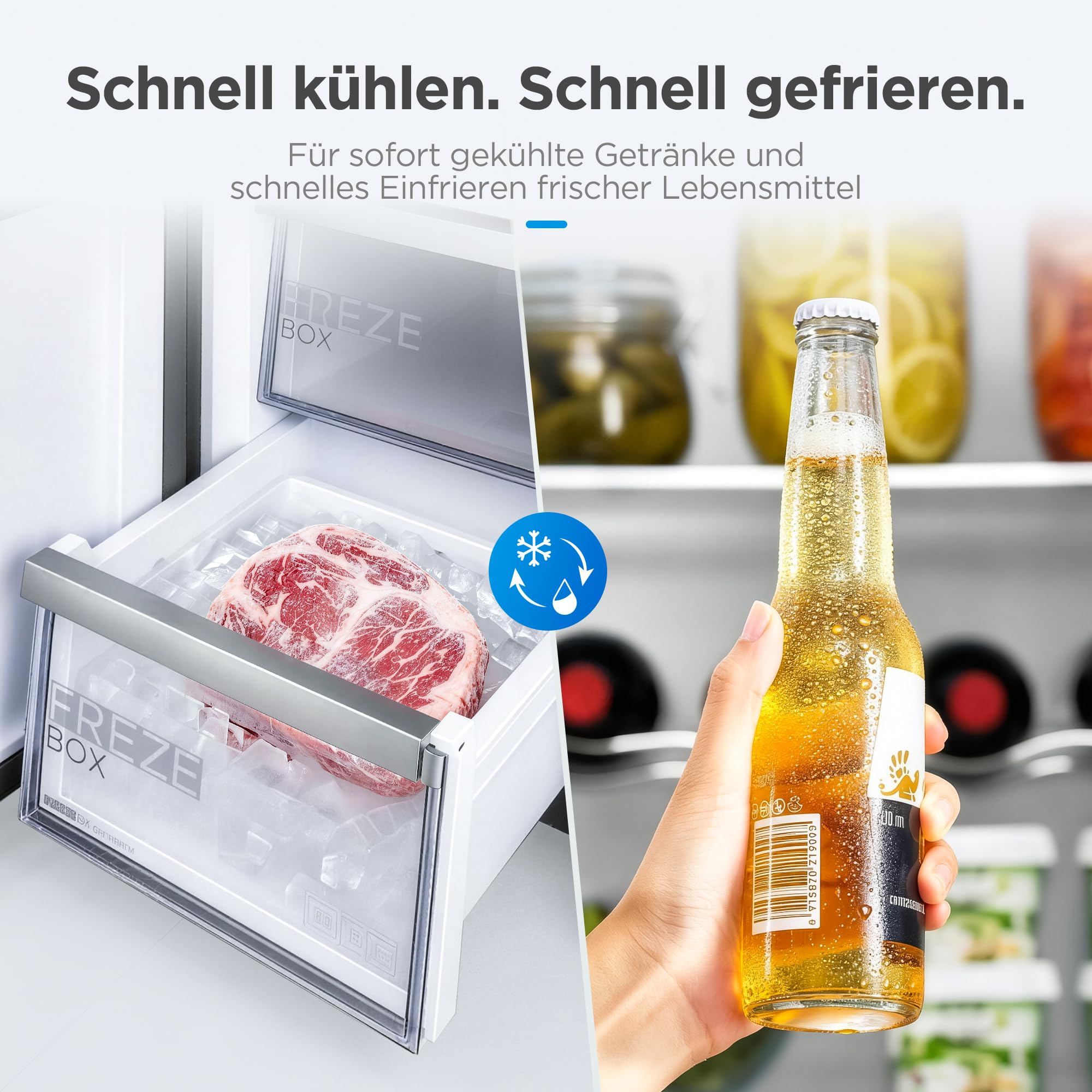 Midea Side-by-Side Kühlschrank 569 L, Eiswürfel- & Wasserspender, No Frost 6