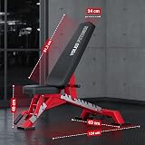 YOLEO Adjustable Weight Bench Commercial Decline/Flat/Incline 90 Positions view 8