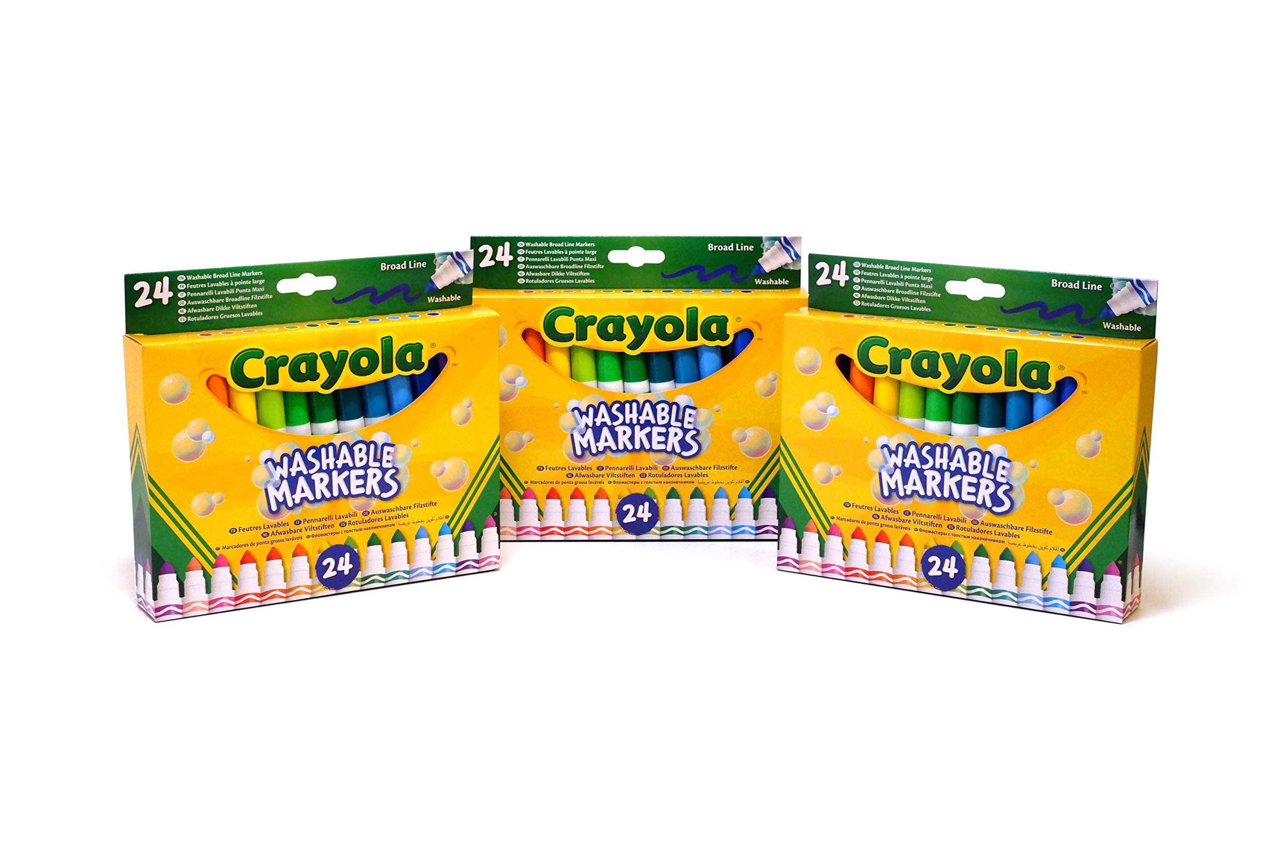 CRAYOLA 7461 Pack of 24 Maxi Tip Marker Pens Washable Inks for School and Leisure