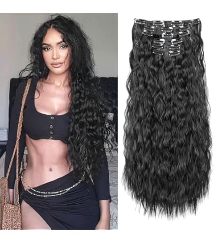 Amazon.com : 6PCS Clip in Hair Extensions 22 display picture 1
