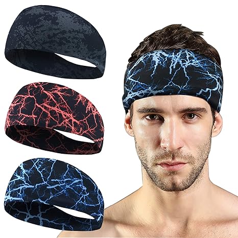 Lertree 3 Pack Sports Headband Sweatbands Workout Headbands For