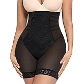FeelinGirl Shapewear Tummy Control Body Shaper Control Panties High Waisted Lace Shapewear Shorts Butt Lifting