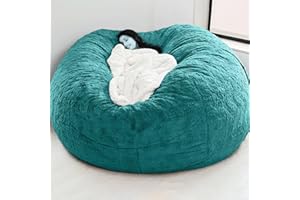TRAVEVA Big Huge Giant Bean Bag Chair for Adults, (No Filler) Bean Bag Chairs in Multiple Sizes and Colors Giant Foam-Filling Required- Machine Washable Covers, Double Stitched Seams (Peacock Blue,7FT)