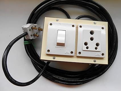 Privilege: 16AMP 1 Socket + 1 Switch Grounded for safety Heavy Duty ISI mark 3core 1.5 sq. mm Power Extension with 6AMP 3pin (Small) Plug. Ideal for Ovens, Hobs, Induction Cooker, Washing Machine, Refrigeration, Dishwasher etc.