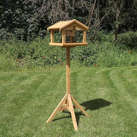 Wido Premium Bird Table House Stand Feeder Station Wooden Garden