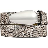 RISANTRY Women Leather Belt Fashion Belt for Women Gold Buckle Perfect for Jeans