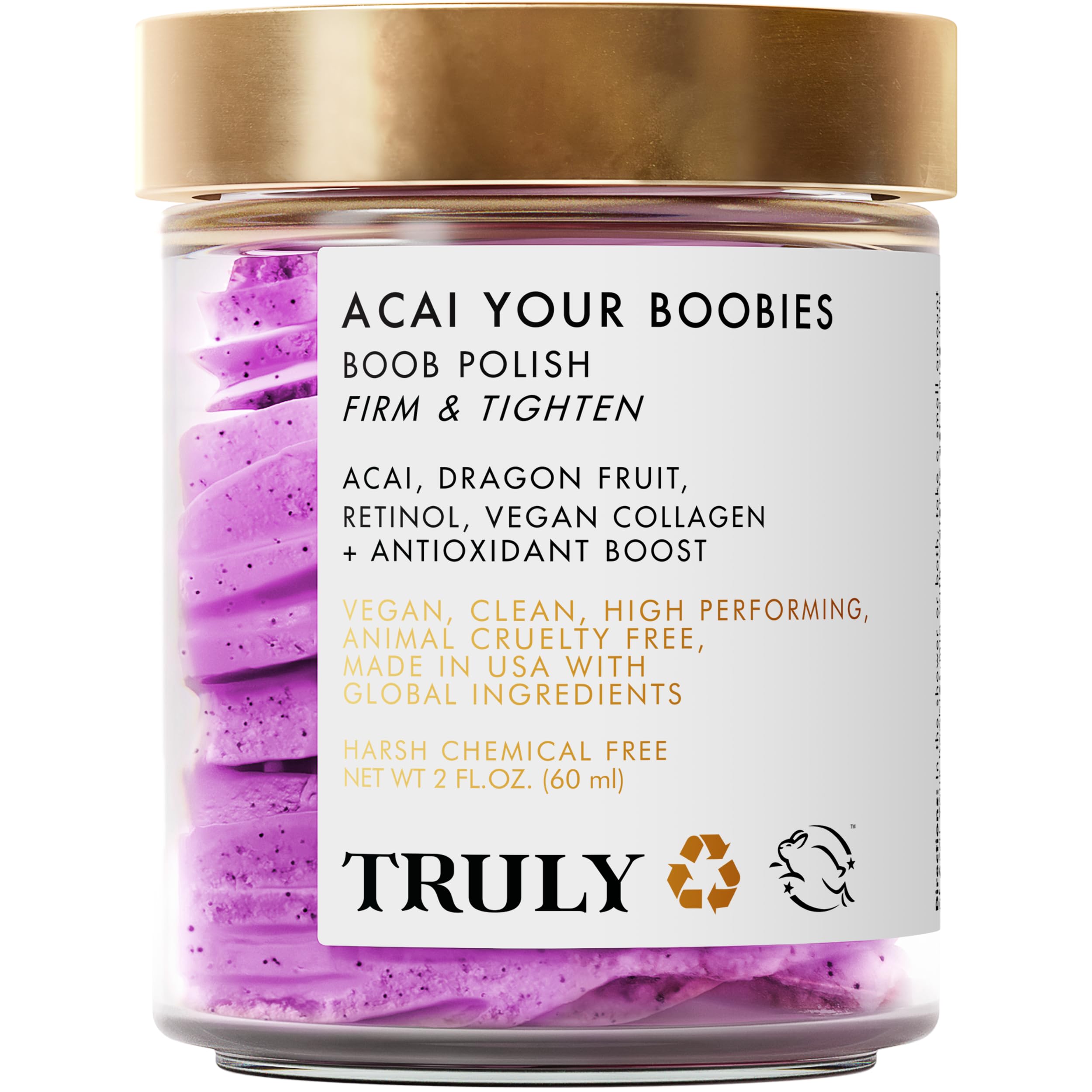 Photo 1 of Truly Beauty Acai Your Boobies Polish - Exfoliating Body Scrub and Breast Lifting Body Polish - Body Scrubs for Women Exfoliation, Helps Smoothen Skin And Nipples - 2 OZ