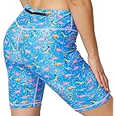 UIUO-UIPEU Workout Biker Shorts for Women Athletic Leggings Running Printed Yoga Shorts