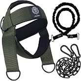 Neck Harness for Increases Neck Core Strength - Neck Exerciser with 30" Heavy Duty Steel Chain for Safely Lifting Weights Up to 280 lbs