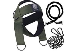 Neck Harness for Increases Neck Core Strength - Neck Exerciser with 30" Heavy Duty Steel Chain for Safely Lifting Weights Up 
