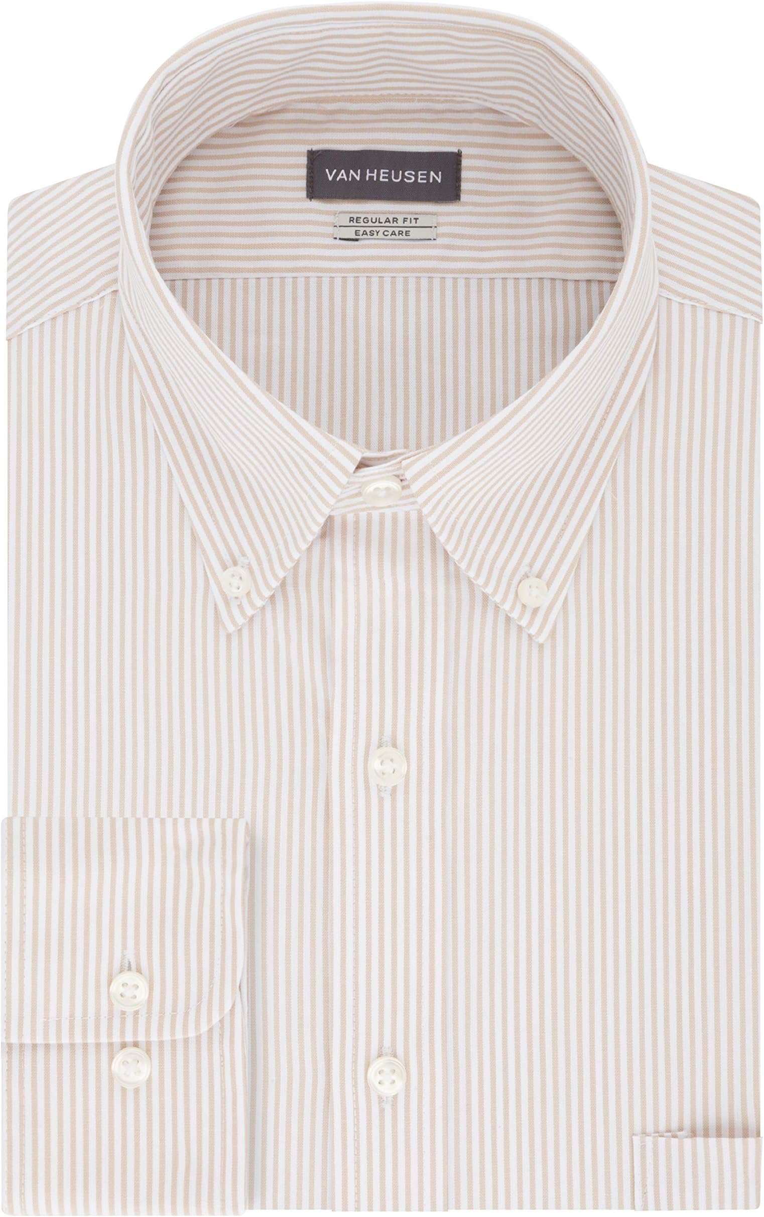 Van Heusen Men's Dress Shirt Regular Fit Pinpoint Stripe