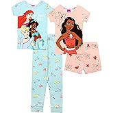 Disney girls 4-piece Snug-fit Cotton Pajama Set, Soft & Cute for Kids