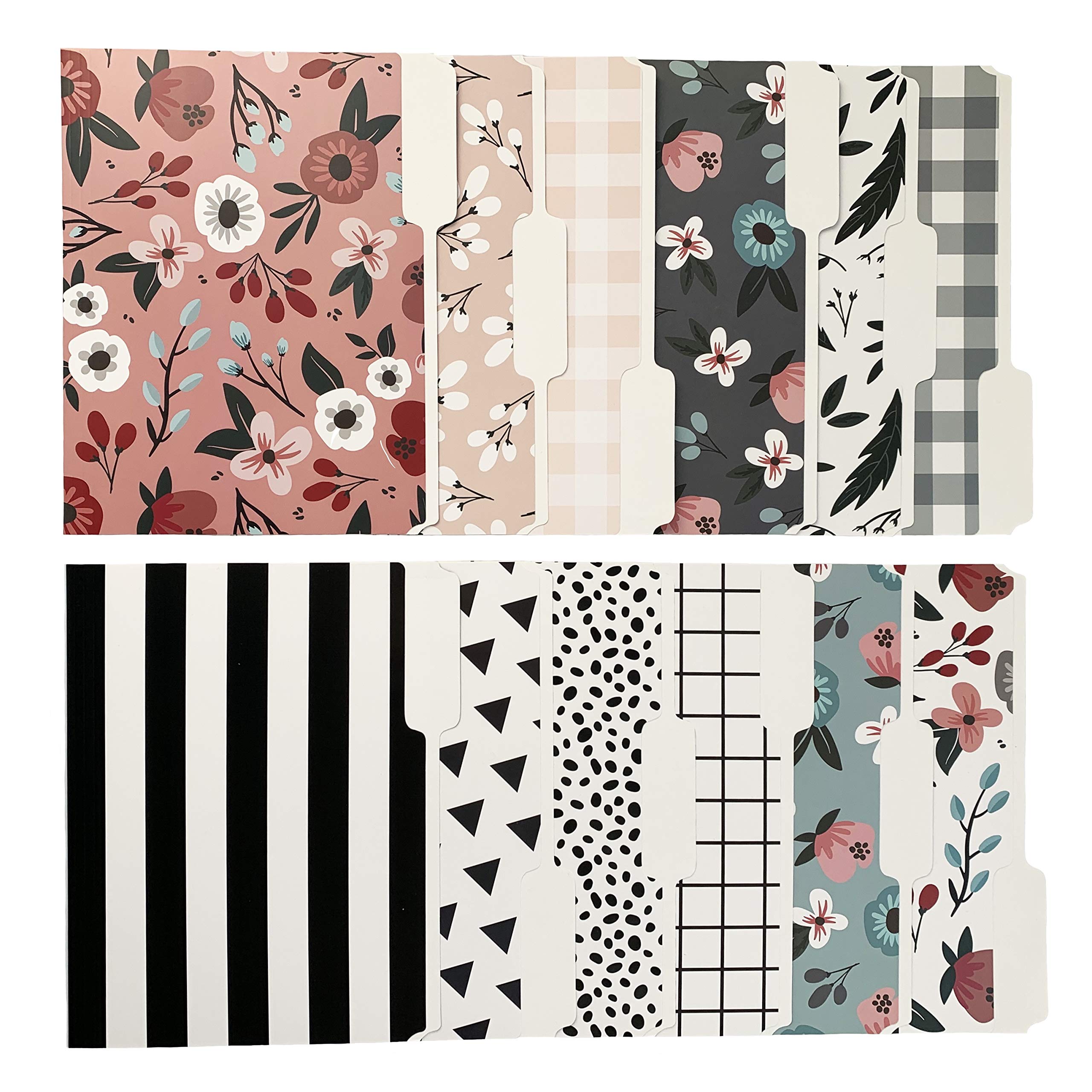 Decorative File Folders – Includes 12 Cute Designs, File Folders Letter Size, 1/3-Cut Tabs, Office Supplies File Organizers, 9.5 x 11.75 Inches