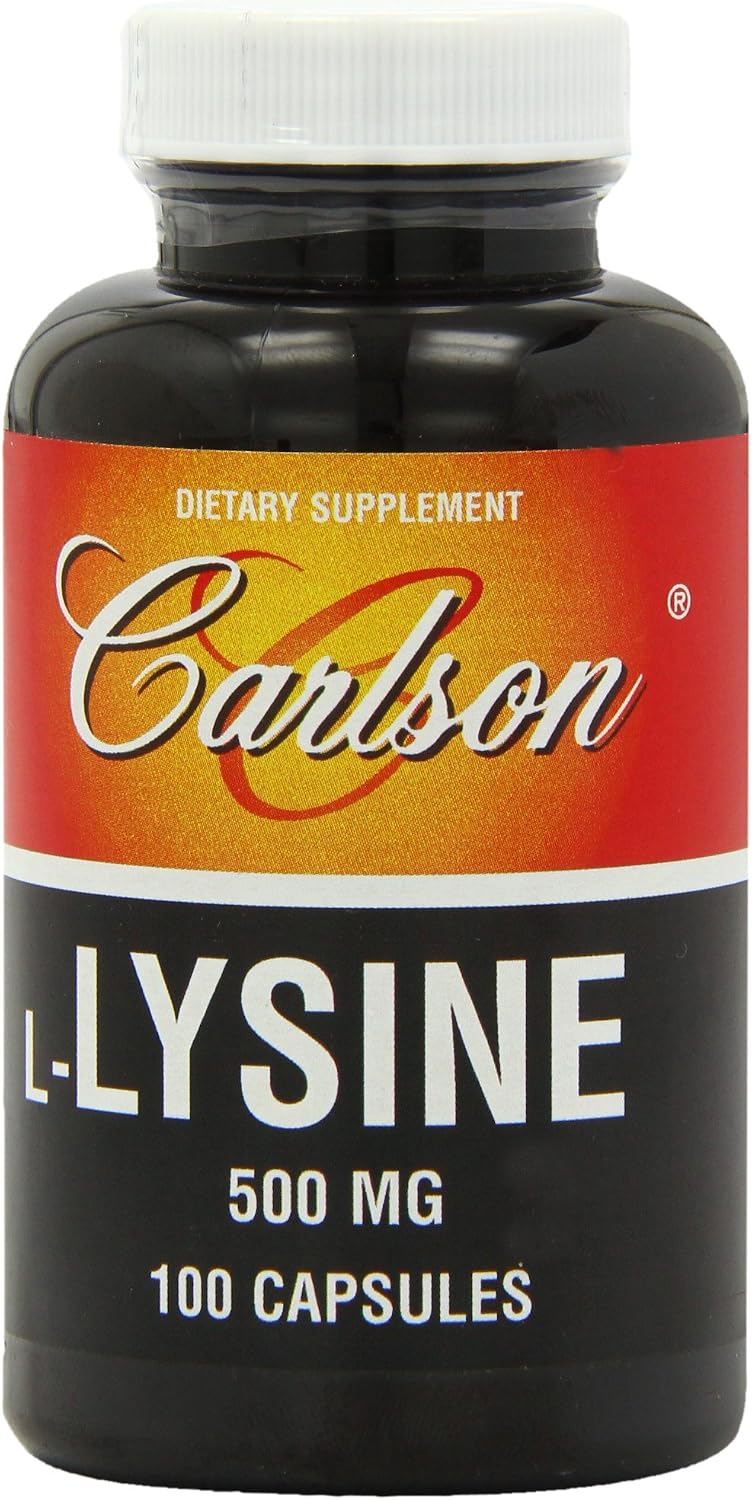 Carlson labs l-lysine, 500mg 100 capsules (088395068812)