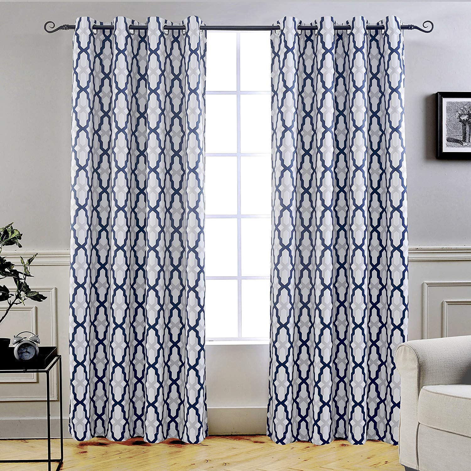 Best curtains for living room geometric pair -sheer