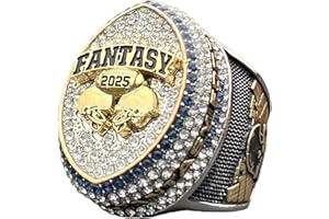 Legacy Rings 2025 Massive Fantasy Football Championship Trophy Ring | Gold Silver Tone Plated Award for Fantasy Football League Winner