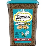 TEMPTATIONS Jumbo Stuff Crunchy and Soft Cat Treats, Tempting Tuna Flavor, 14 oz. Tub