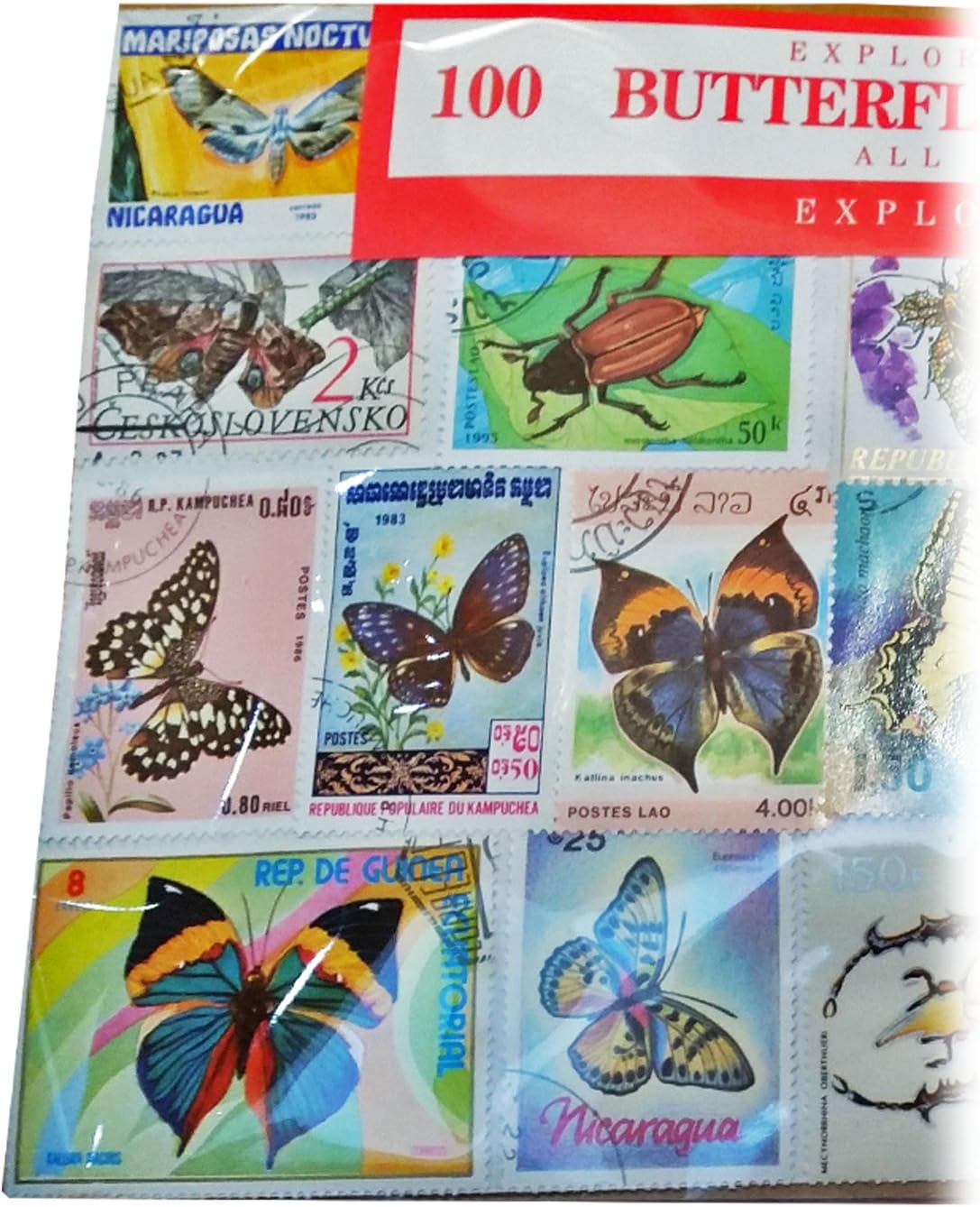 Worldwide Butterfly and Insect Stamp Collection - Image 3