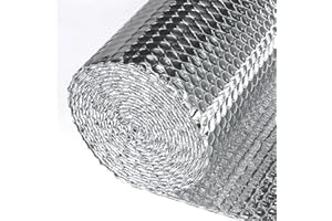 WOCHITV Reflective Insulation Roll for Sun UV Ray Blocking, Aluminum Bubble Window Insulation for Winter and Summer, Garage Door, Roof, Car (16" x 16.4ft)