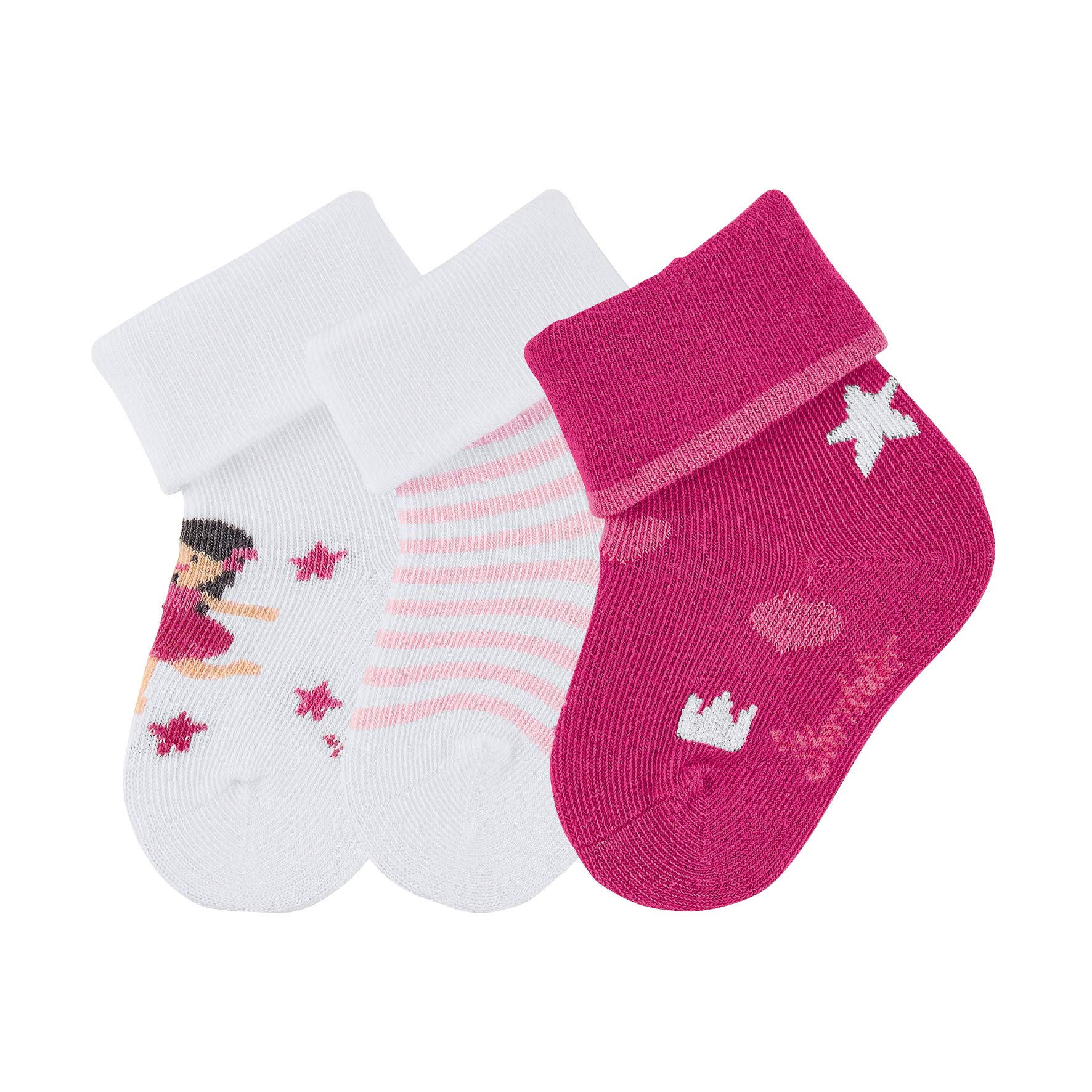 Sterntaler Baby Girls Söckchen 3Er-Pack Calf Socks, White (Weiss 500), One (Size: 18)