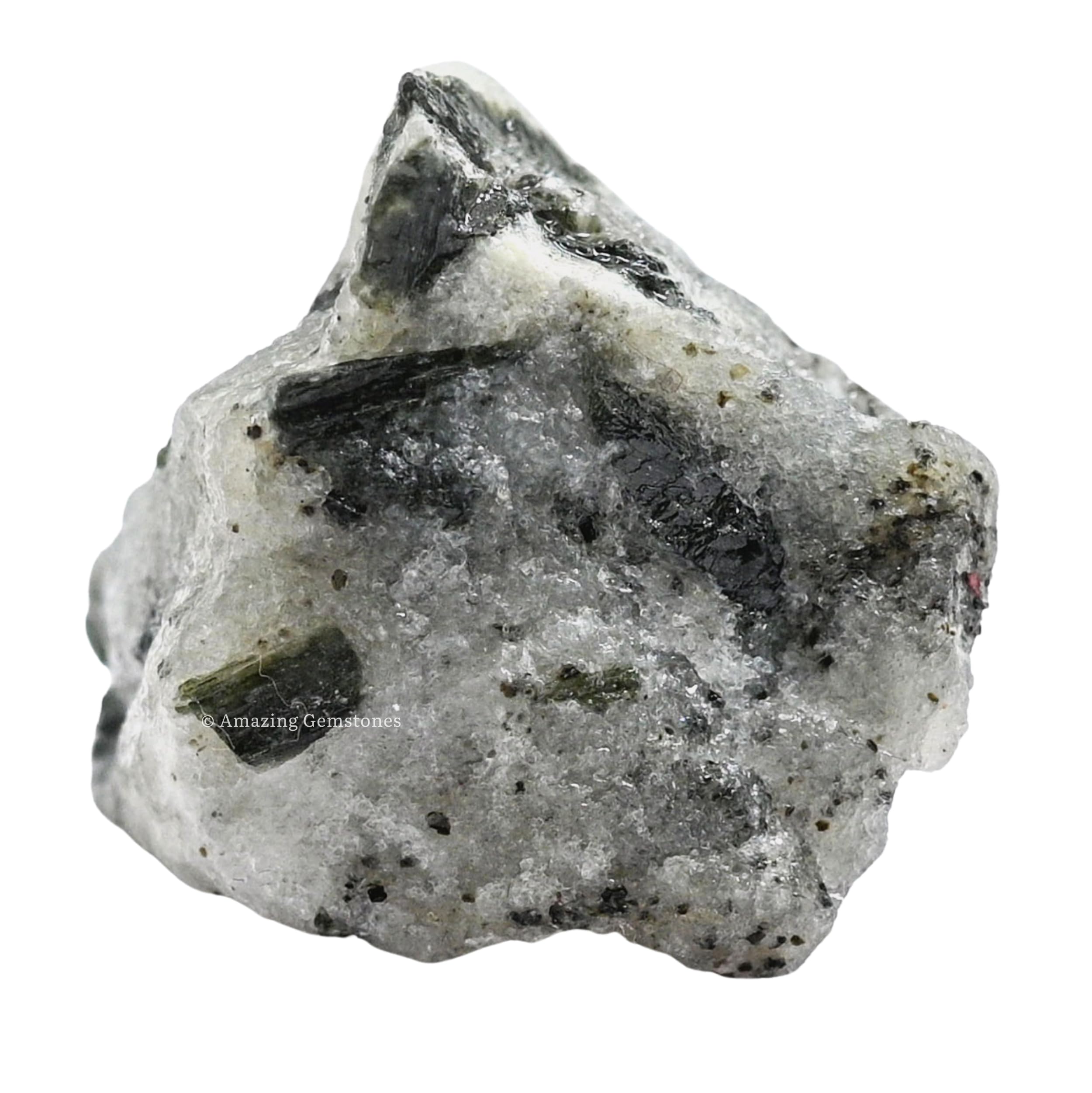 Green Tourmaline with Quartz Raw Crystals and
