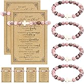 Quelay 6 Sets Sister in Christ Gift for Women Cross Bracelet with Religious Card Inspirational Christian Bracelet Christian Gifts for Friends Nurse Mom Teacher Birthday(Pink,Cross)