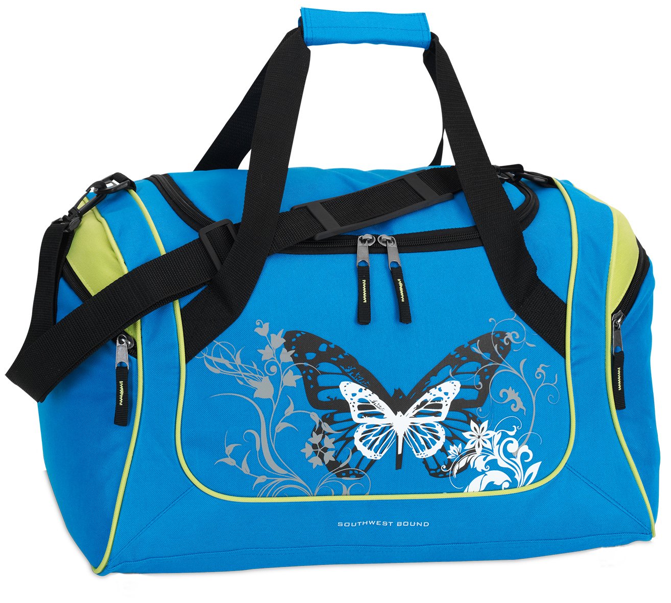 Butterfly Sports Bag 49 x 32 cm Turquoise, blue