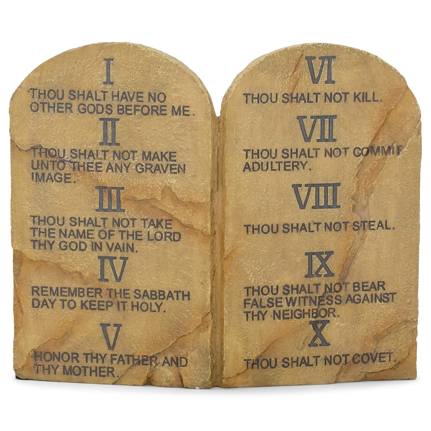 Ten Commandments Resin Stone 11 x 9 Wall or Tabletop Plaque Amazon.in