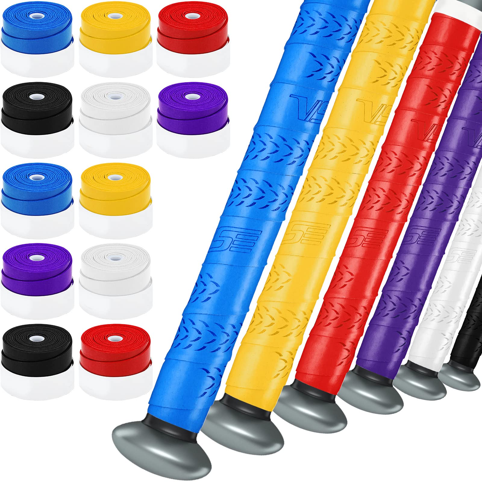 Photo 1 of Sosation 12 Rolls Bat Grip Tape Comfortable and Soft Full Adhesive Baseball Softball Precut Batting Grip Tape Replacement for Sports(Classic,0.98 x 43.31 Inch)