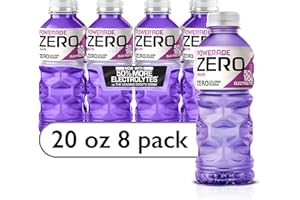 POWERADE Electrolyte Enhanced Zero Sugar Grape Sports Drink, 20 Ounce (Pack of 8)