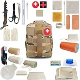 Survival Kit Tactical Emergency Kit, Portable IFAK MOLLE Survival Kit | with Trauma Shears, Outdoor Emergency Supplies, for Camping, Hiking, Hunting, Travel Car, Home, Sport First aid Kit