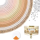 ADIIL 7200pcs Clay Beads Bracelet Making Kit, 6mm Polymer Heishi Beads for Jewelry Making, Friendship Bracelet Kit Birthday Gift for Adults Light Neutral