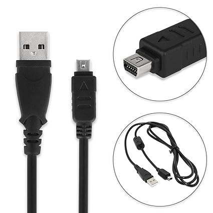 subtel® USB Kabel für Olympus OM-D E-M10 E-M1 E-M5 Mark II Pen-F Pen E-PL7 E-PL1 E-420 E-410 E-520 E-510 XZ-1 XZ-2 TG-4 TG-87